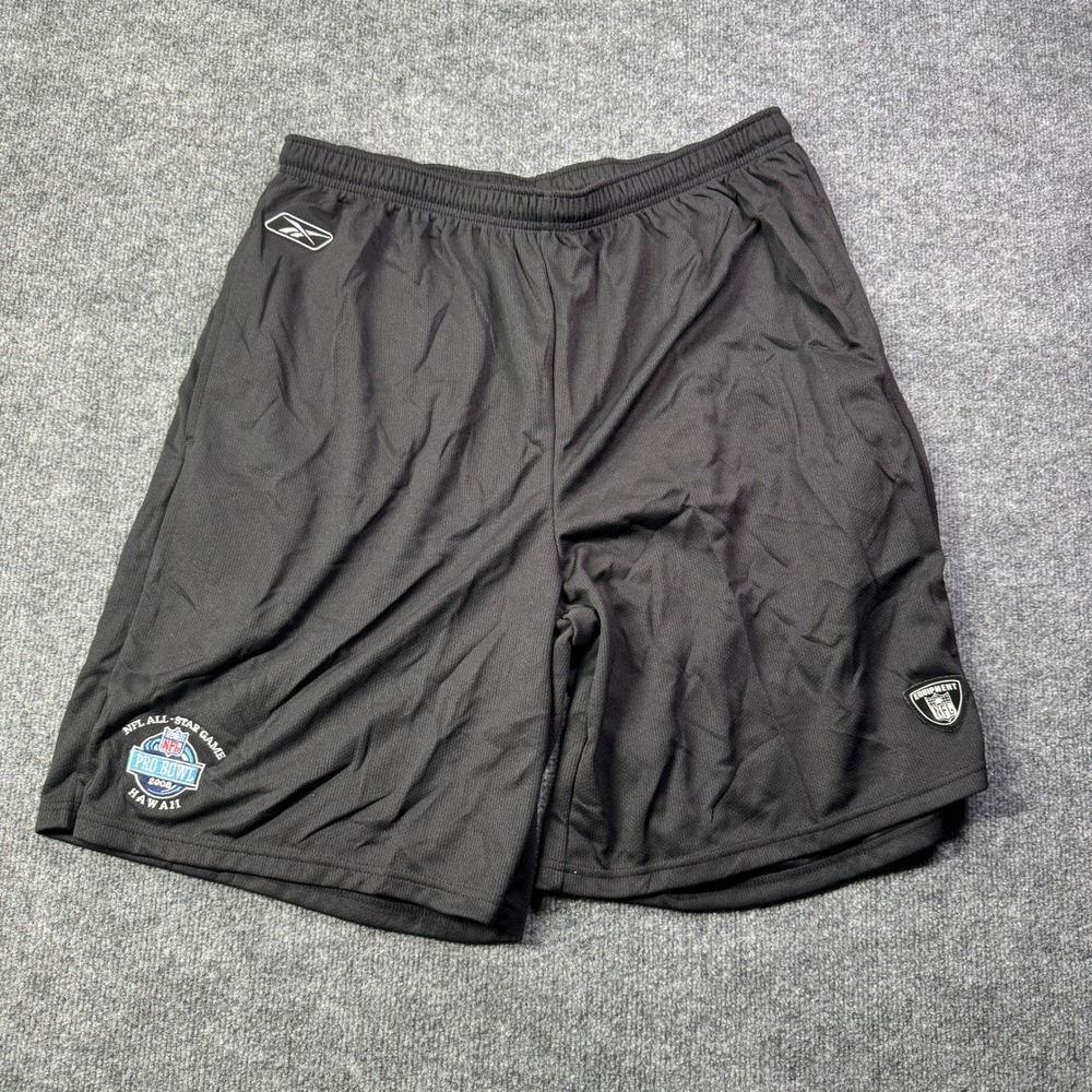 NFL Reebok Shorts Mens XL Black 2008 Pro Bowl Hawaii Gym Mesh Workout